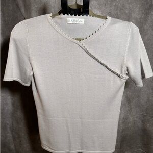 Chic Silver Blue Short Sleeve Women's Top